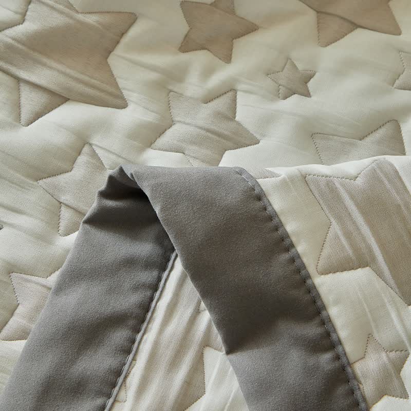 Wende-Quilt-Set mit neutralem Sternenmuster - image 19