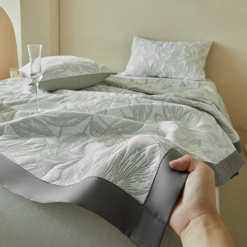 Quilt-Set mit botanischem Blattmuster - image 14
