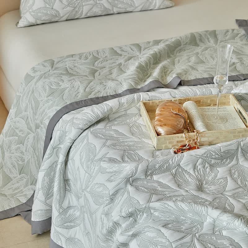 Quilt-Set mit botanischem Blattmuster - image 17