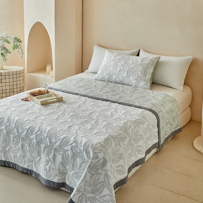 Quilt-Set mit botanischem Blattmuster - image 4