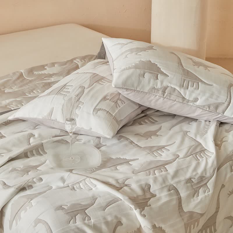 Wendbare Tagesdecke mit neutralem Dinosaurier-Print - image 16