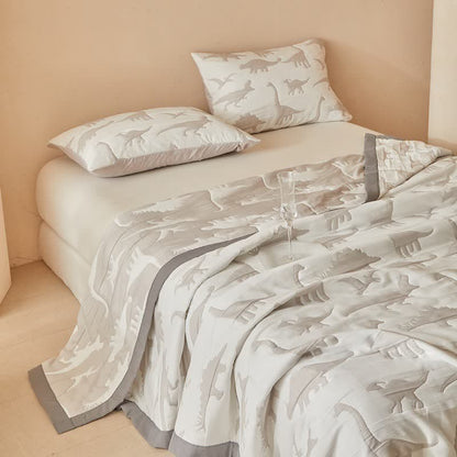 Wendbare Tagesdecke mit neutralem Dinosaurier-Print - image 9