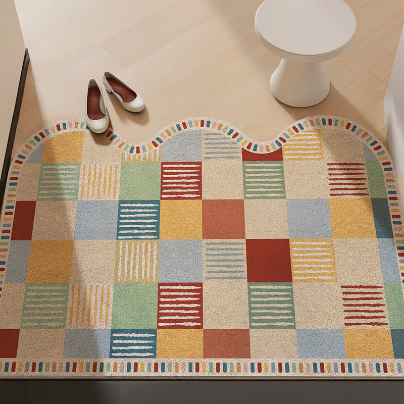 Eingangsteppich mit farblich abgesetztem Patchwork-Muster - Bunt - 31'' × 47'' - image 0