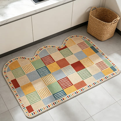 Eingangsteppich mit farblich abgesetztem Patchwork-Muster - image 3