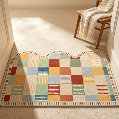 Eingangsteppich mit farblich abgesetztem Patchwork-Muster - image 1
