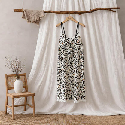 Hauskleid mit Leopardenmuster und Quasten - image 5
