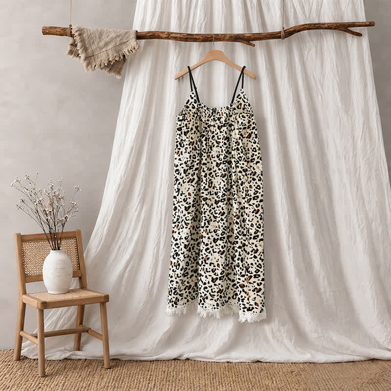 Hauskleid mit Leopardenmuster und Quasten - image 6