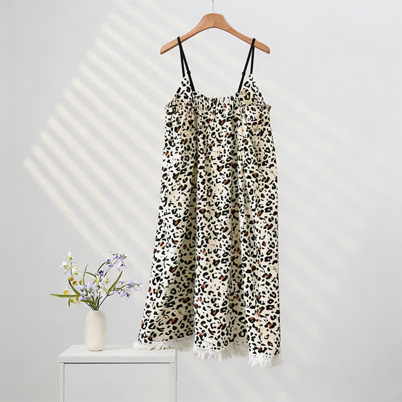 Hauskleid mit Leopardenmuster und Quasten - image 2