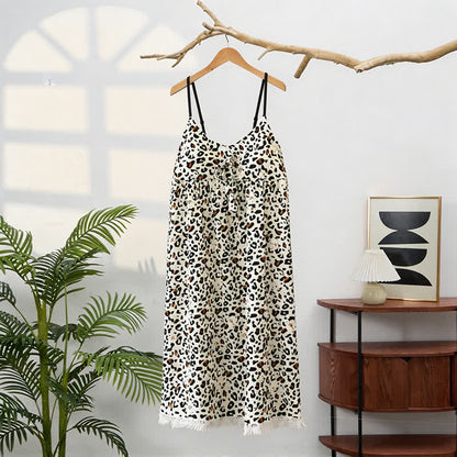 Hauskleid mit Leopardenmuster und Quasten - image 3