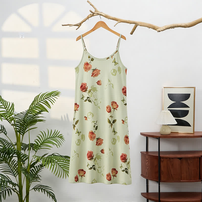 Elegantes ärmelloses Nachtkleid in Rosenform - Grün - XL - image 0