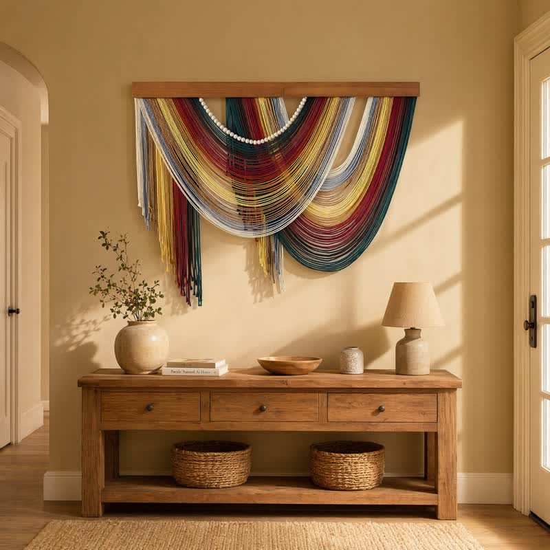 Wandbehang aus Baumwolle mit Perlen im Boho-Stil - image 1