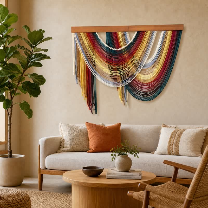 Wandbehang aus Baumwolle mit Perlen im Boho-Stil - image 2