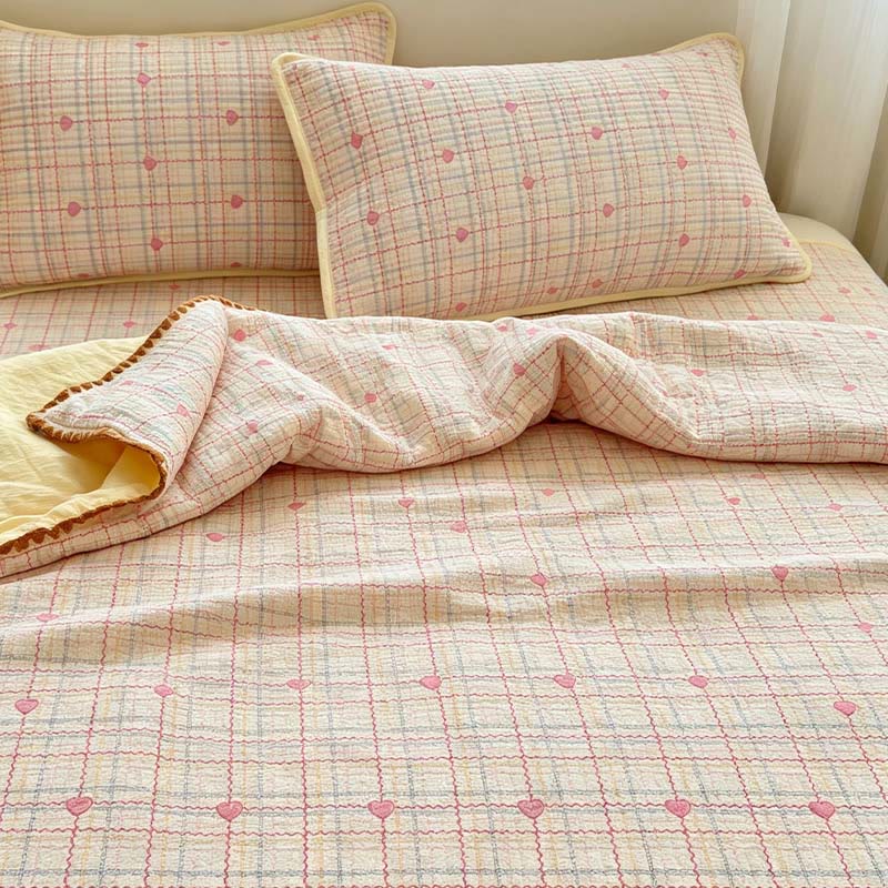 Bettwäsche-Set „Sweetheart Beige“ aus gestepptem Polyester - image 2