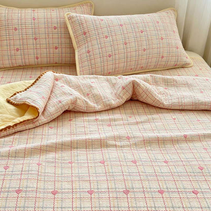 Bettwäsche-Set „Sweetheart Beige“ aus gestepptem Polyester - image 2