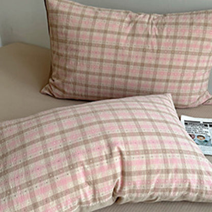 Bettwäsche-Set aus Baumwolle in zartem Rosa mit Vichy-Karo - image 3