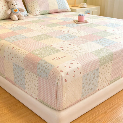 Bettwäsche-Set aus Baumwolle im Patchwork-Stil in Pastellfarben - image 3