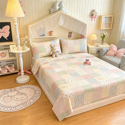 Bettwäsche-Set aus Baumwolle im Patchwork-Stil in Pastellfarben - image 1