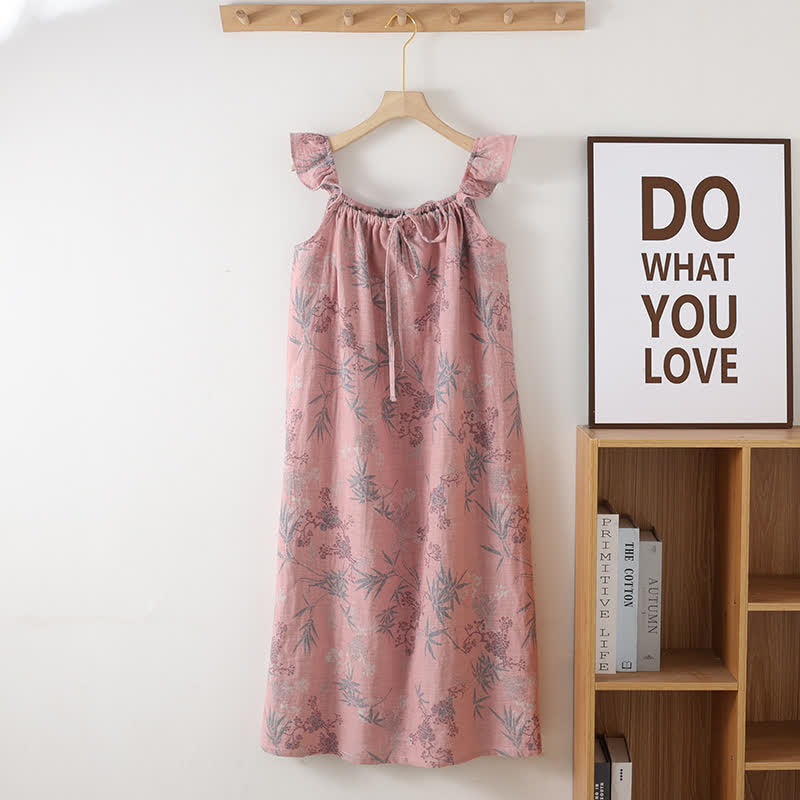 Bambus-Baumwoll-Cami-Nachthemd mit Rüschenträgern - Rosa - Einheitsgröße - image 2