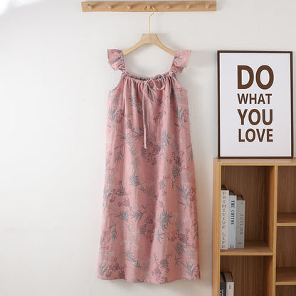 Bambus-Baumwoll-Cami-Nachthemd mit Rüschenträgern - Rosa - Einheitsgröße - image 2
