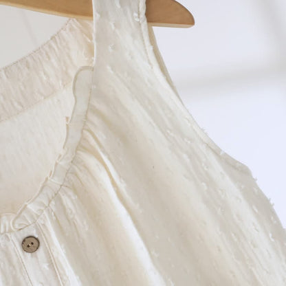 Ärmelloses Loungekleid aus weißem, strukturiertem Baumwollstoff - image 8