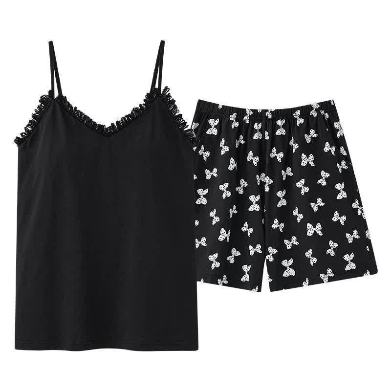 Pyjama-Set mit Shorts und Schleifenprint - image 5