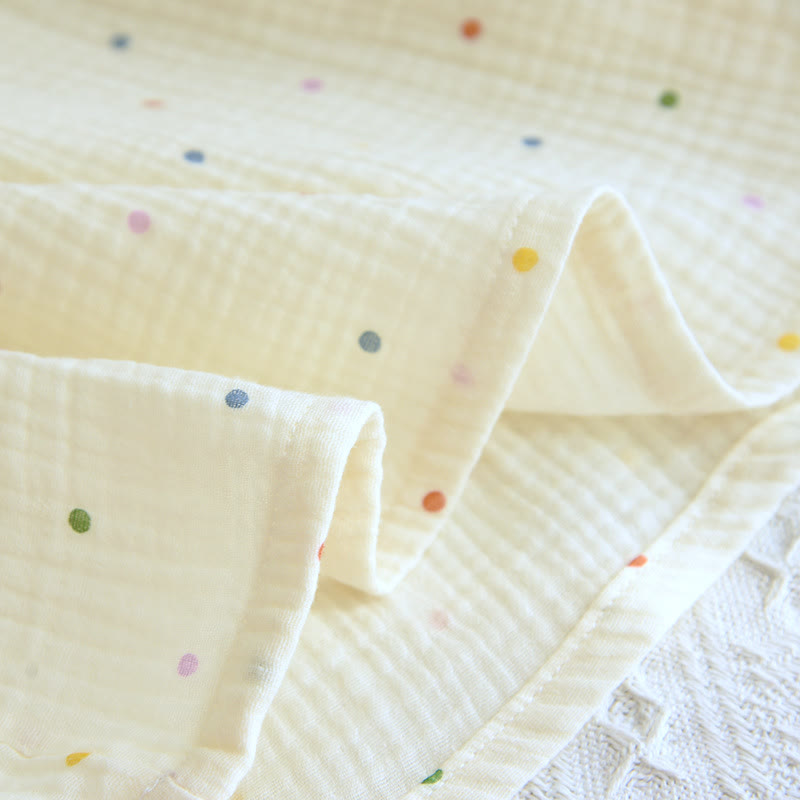 Loungekleid aus Baumwollgaze mit Regenbogenpunkten - image 9