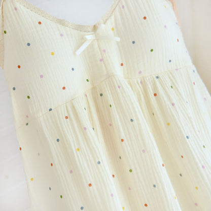Loungekleid aus Baumwollgaze mit Regenbogenpunkten - image 7