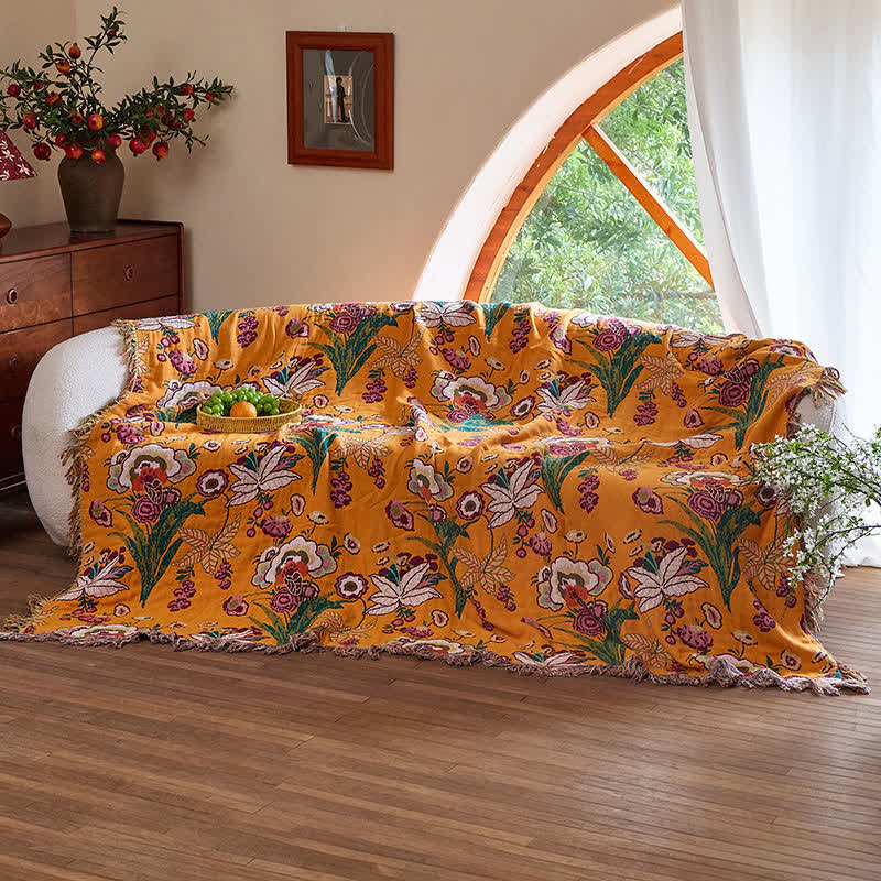 Boho Wendedecke aus Baumwollgaze mit Quasten - image 3