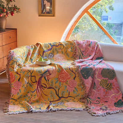 Exotischer Garten 4-lagige Tagesdecke aus Baumwollmusselin - image 5