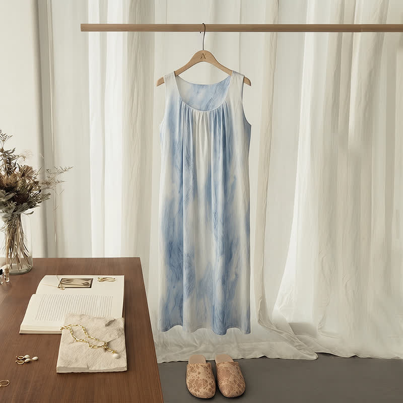 Hellblaues ärmelloses, wattiertes Loungekleid - Blau - 3XL - image 0