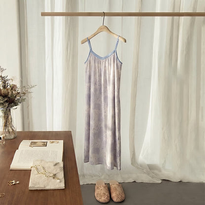 Lavendelfarbenes, ärmelloses Loungekleid mit V-Ausschnitt - Lila - 2XL - image 0