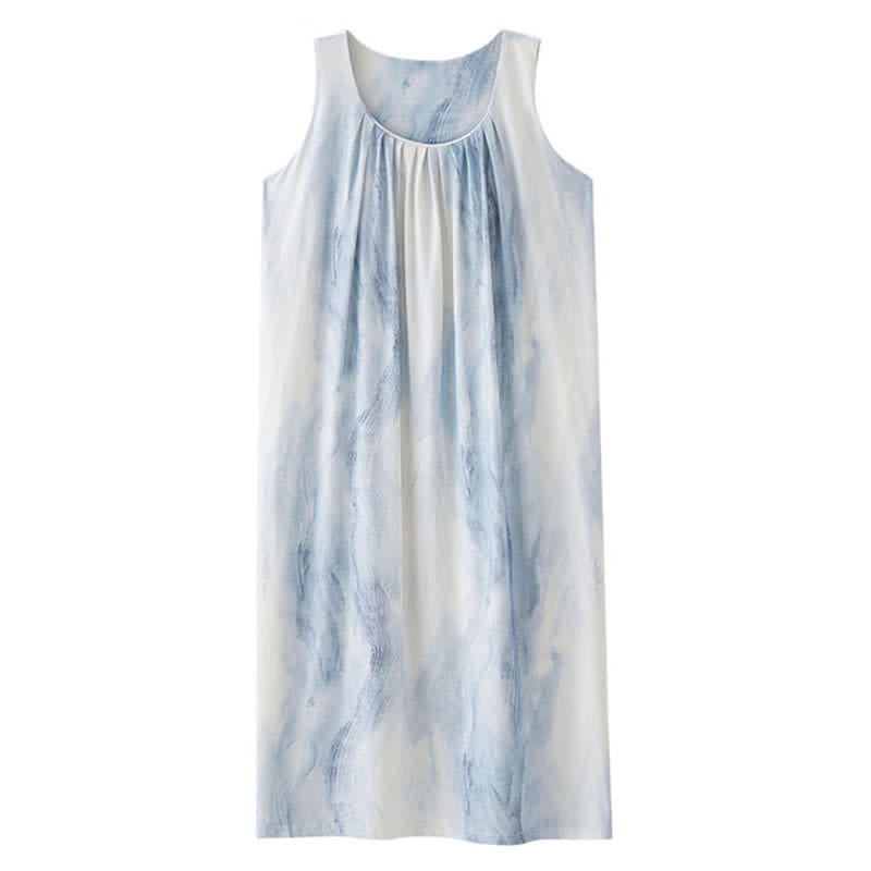 Hellblaues ärmelloses, wattiertes Loungekleid - image 10