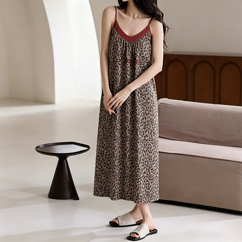 Nachtkleid aus Baumwolle mit Leopardenmuster - image 4