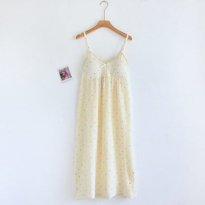 Loungekleid aus Baumwollgaze mit Regenbogenpunkten - image 1
