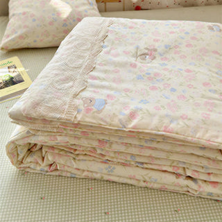 Bettwäsche-Set aus Baumwolle in Creme mit floralem Spitzenbesatz - image 0