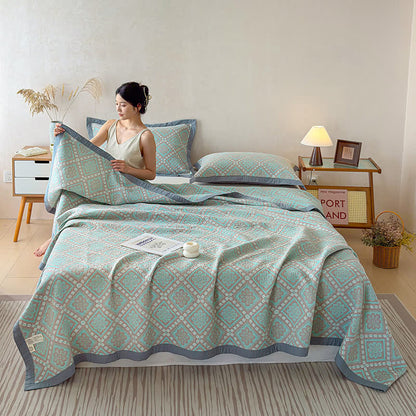 3-lagige Tagesdecke aus Baumwollgaze-Jacquard - image 1