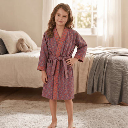 Vintage-Kimono aus Baumwolle für Kinder mit geometrischem Muster - image 1