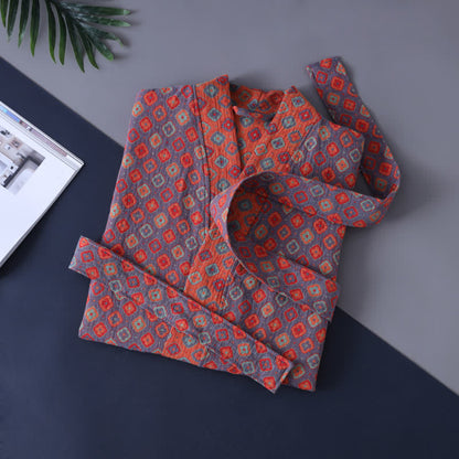 Vintage-Kimono aus Baumwolle für Kinder mit geometrischem Muster - image 3
