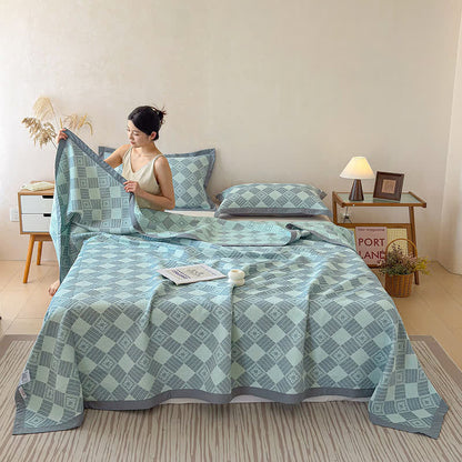 Wendbare 3-lagige geometrische Jacquard-Decke - image 1