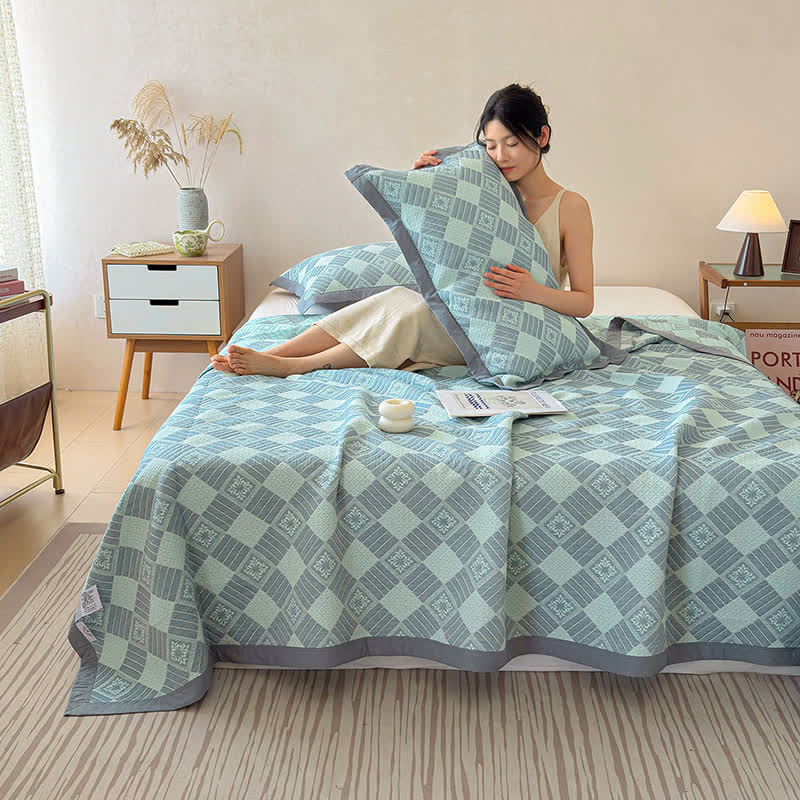 Wendbare 3-lagige geometrische Jacquard-Decke - image 3