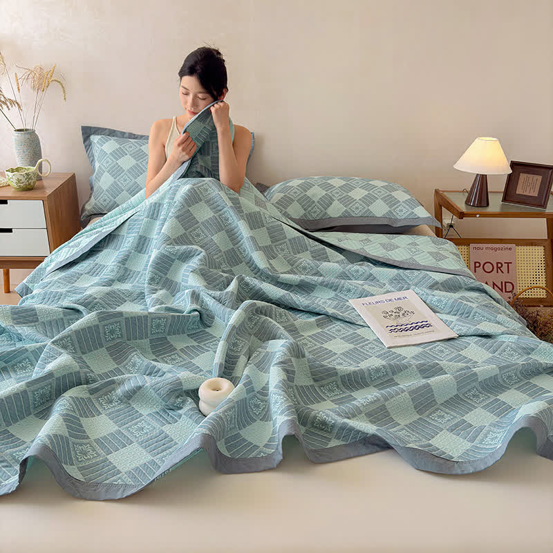 Wendbare 3-lagige geometrische Jacquard-Decke - image 5