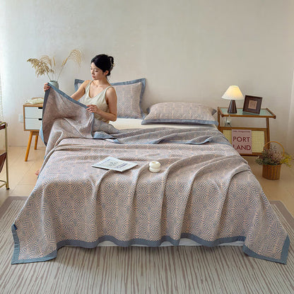 Wendbare Jacquard-Decke mit drei Lagen und geometrischem Muster - image 1