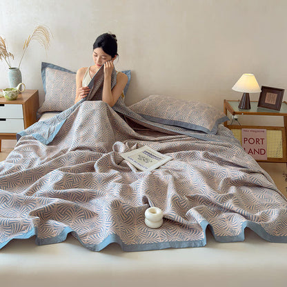 Wendbare Jacquard-Decke mit drei Lagen und geometrischem Muster - image 7