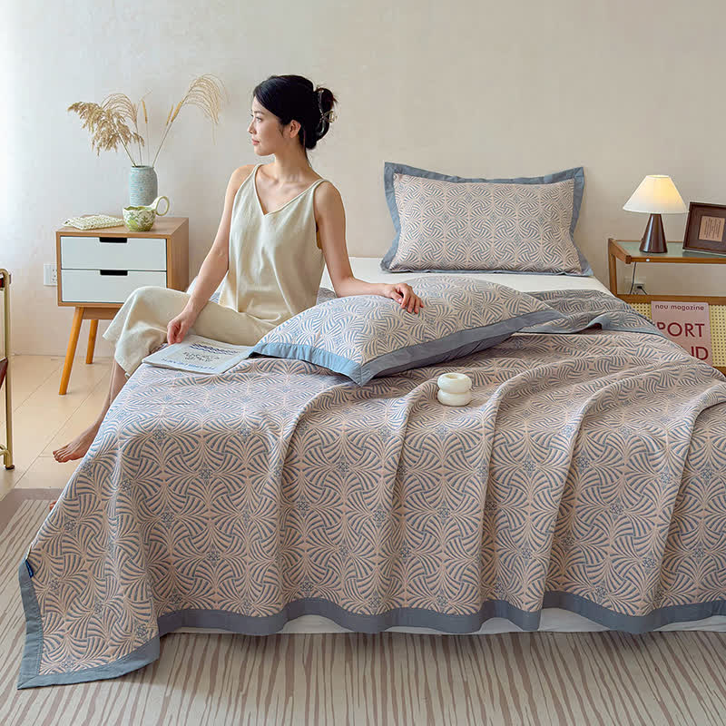 Wendbare Jacquard-Decke mit drei Lagen und geometrischem Muster - image 4