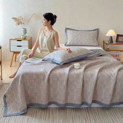 Wendbare Jacquard-Decke mit drei Lagen und geometrischem Muster - image 4