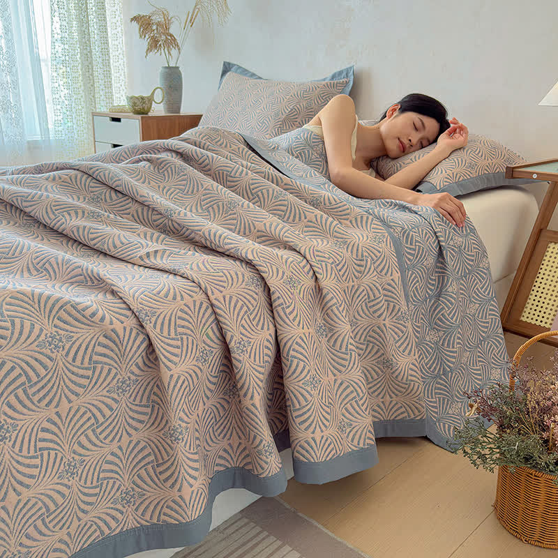 Wendbare Jacquard-Decke mit drei Lagen und geometrischem Muster - 2 Kissenbezüge - 48cm x 74cm - image 0