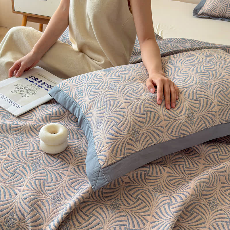 Wendbare Jacquard-Decke mit drei Lagen und geometrischem Muster - image 11