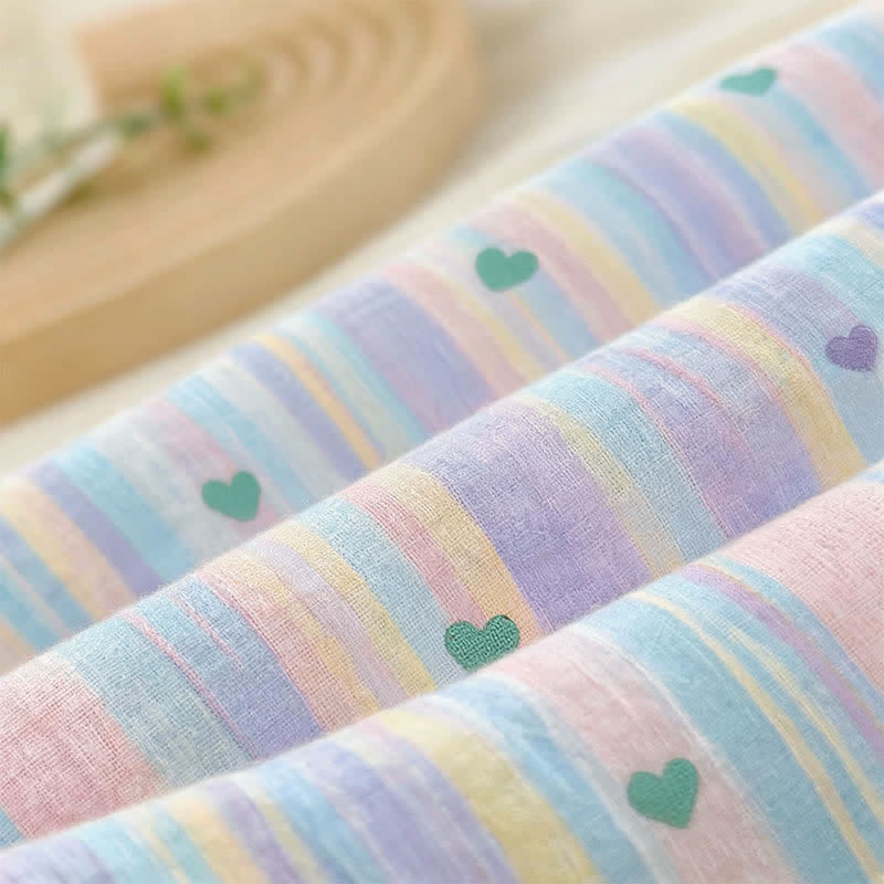 Weiches Bettwäsche-Set mit pastellfarbenen Regenbogenstreifen - image 3