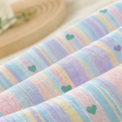 Weiches Bettwäsche-Set mit pastellfarbenen Regenbogenstreifen - image 3
