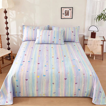 Weiches Bettwäsche-Set mit pastellfarbenen Regenbogenstreifen - Bunt - Bettwäsche-Set - König - image 0